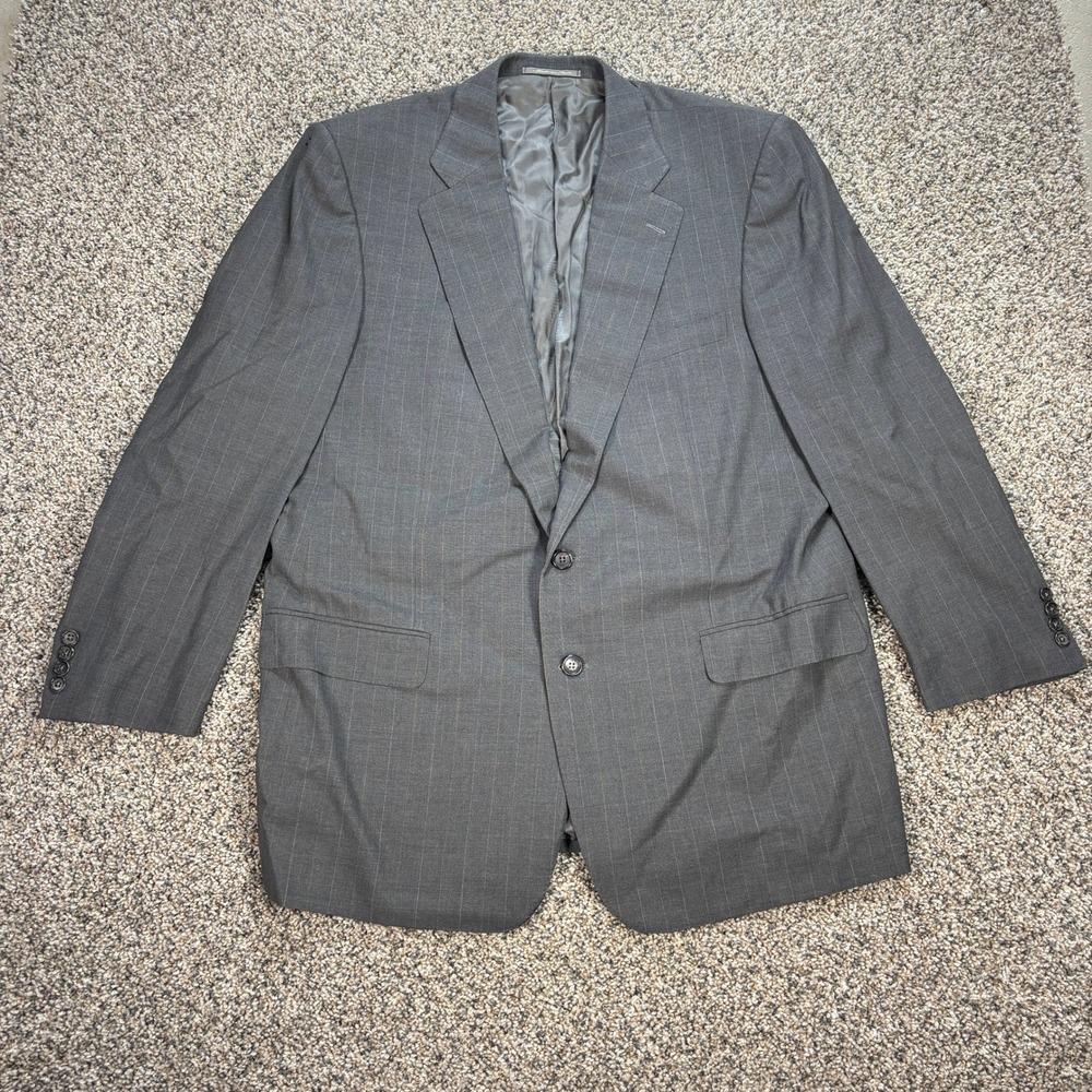 Ermenegildo Zegna Barneys New York Men's 56L 46L Blazer Coat Grey Pinstripe Wool